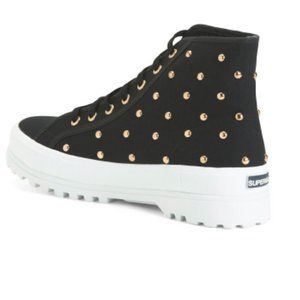 Superga Studded Canvas High Top Sneakers, Sz 7.5